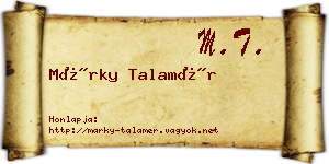Márky Talamér névjegykártya